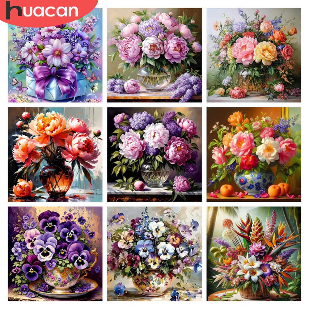 Resin Art Wallpaper - HUACAN 5D Diamante Mosaico Fiore di