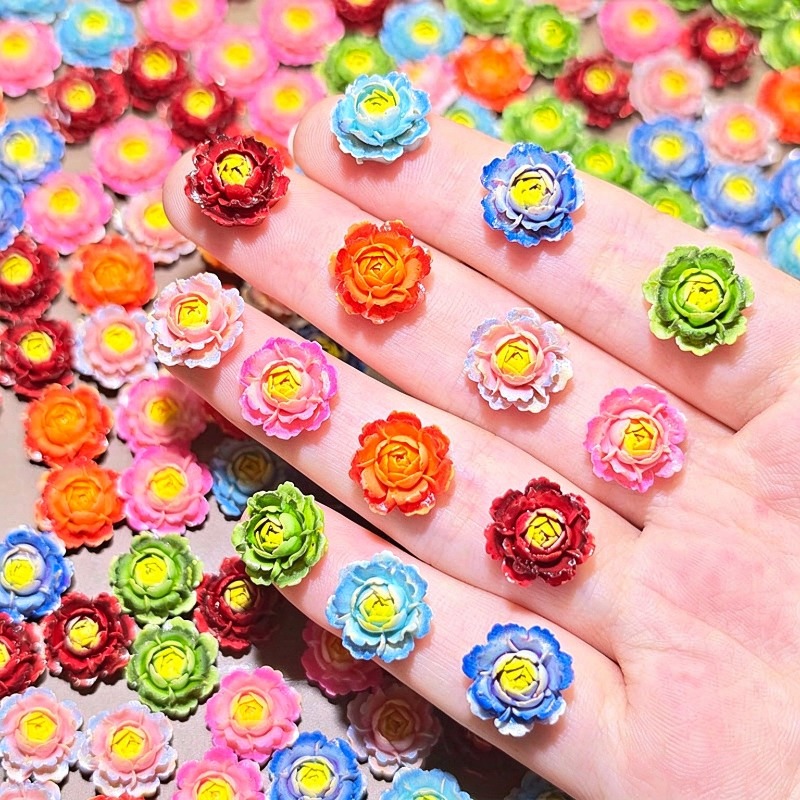 Resin Art Rose - 50 pezzi di cabochon piatti a