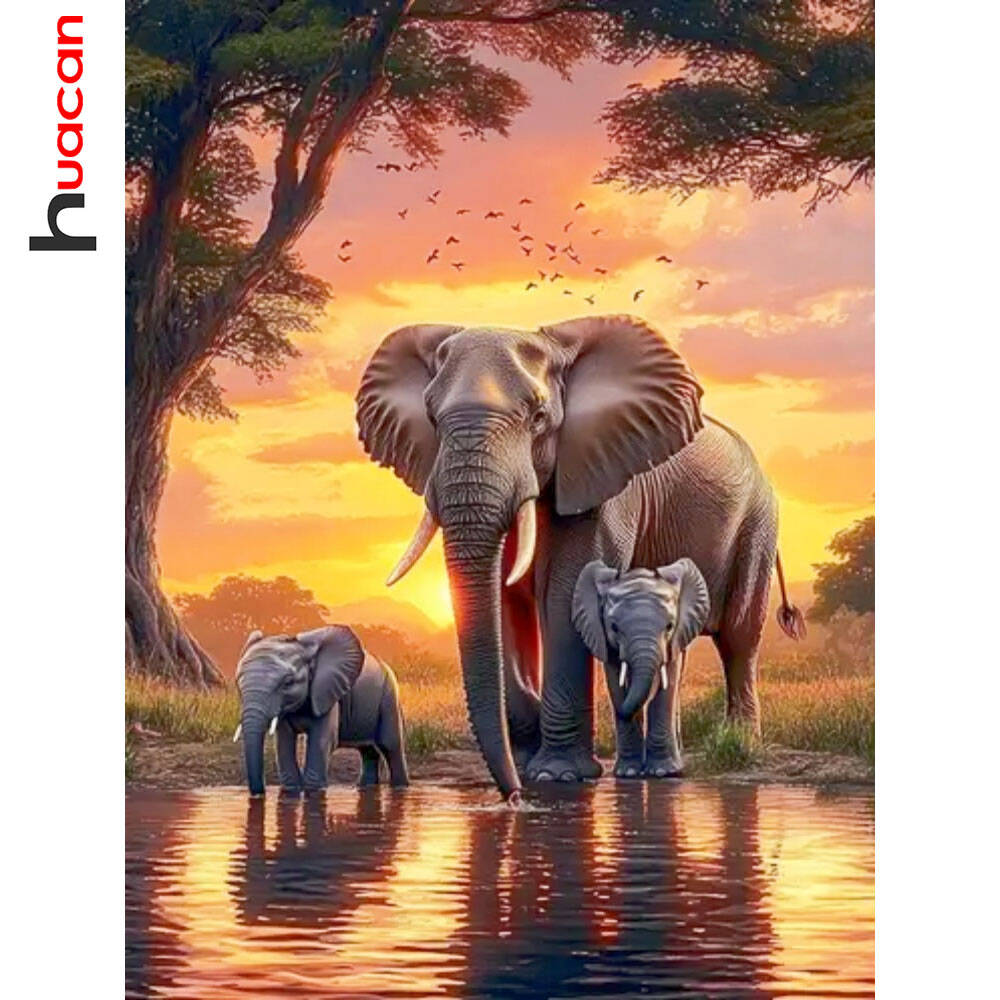 Huacan Elefante Tramonto Paesa - Resin Art Wallpaper recensione e prezzo