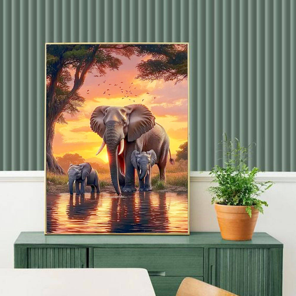 Huacan Elefante Tramonto Paesa - Resin Art Wallpaper recensione e prezzo