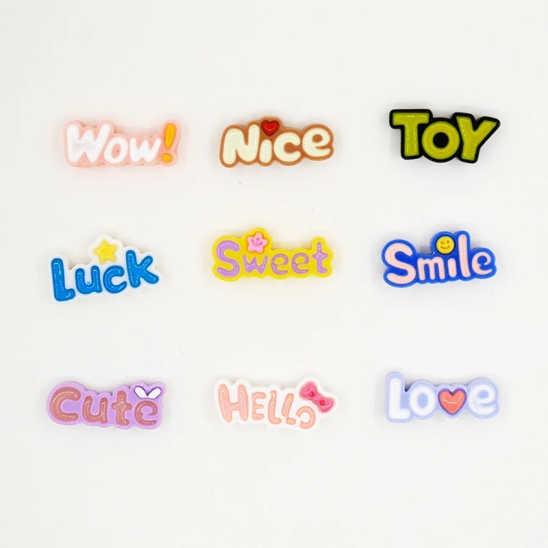 10Pcs Cute Flat Back Wow Luck  - Resin Art Alphabet recensione e prezzo